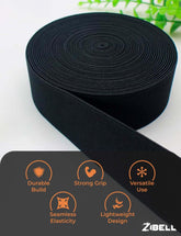 Elastic Bands for Tailoring, Sewing Elastic for Pants and Clothes, High Elasticity Knit Spool, DIY Projects (Black, 1 Inch, 10 Meters)